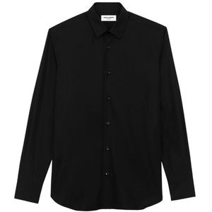 🖤SAINT LAURENT ,BLACK COTTON POPLIN SHIRT